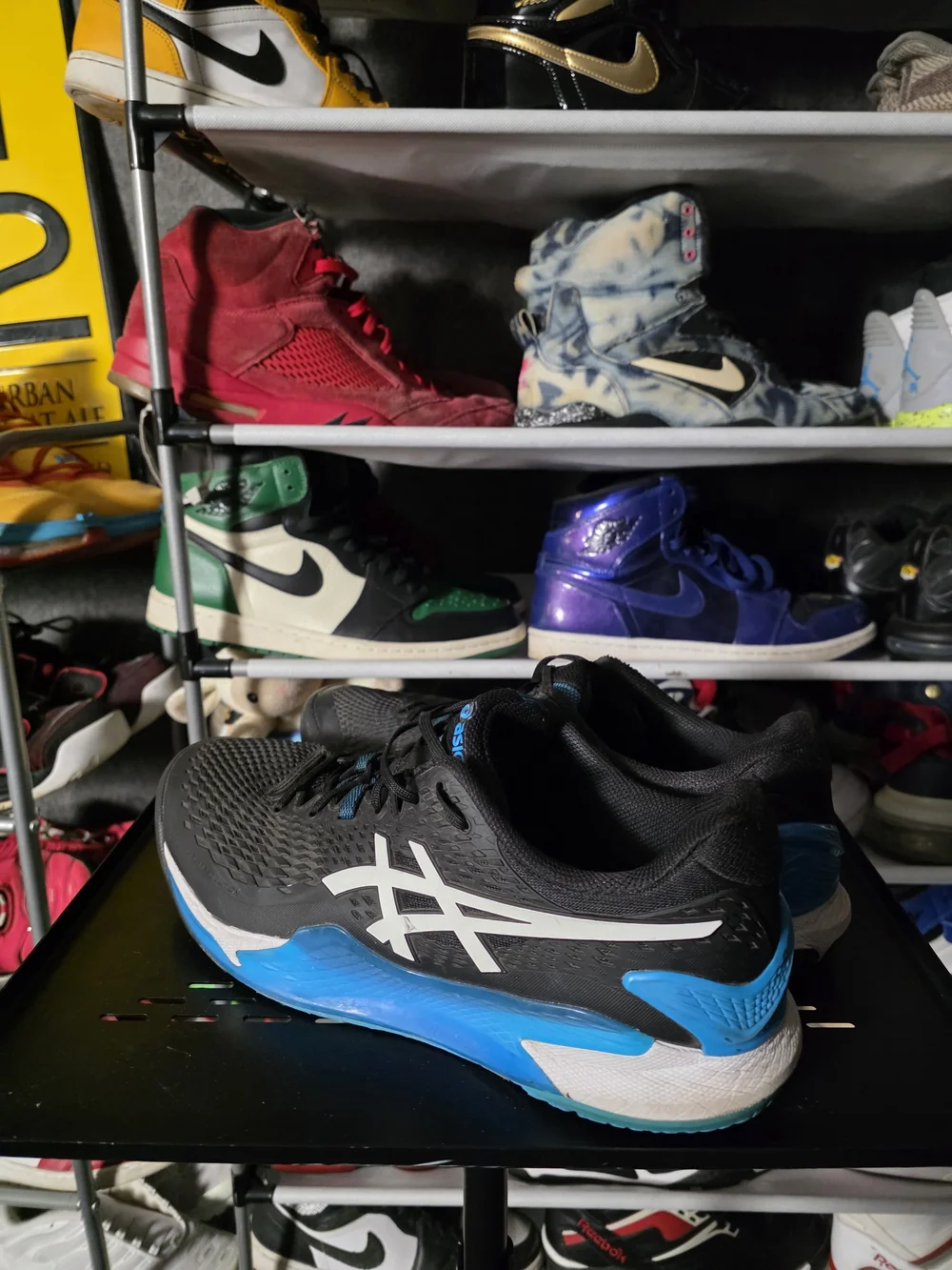 🔥 ASICS Gel Resolution 9 Men Size 13 Black & Blue Running Shoes